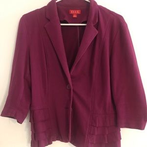 Purple ruffle blazer